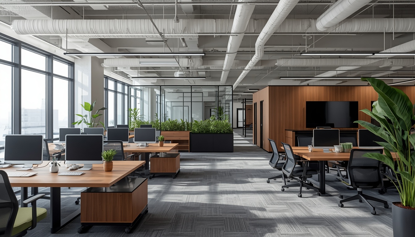 Purginglyclean open plan office with balanced collaboration zones